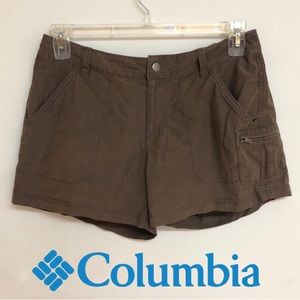 Columbia Brown cargo hiking shorts pockets size 10